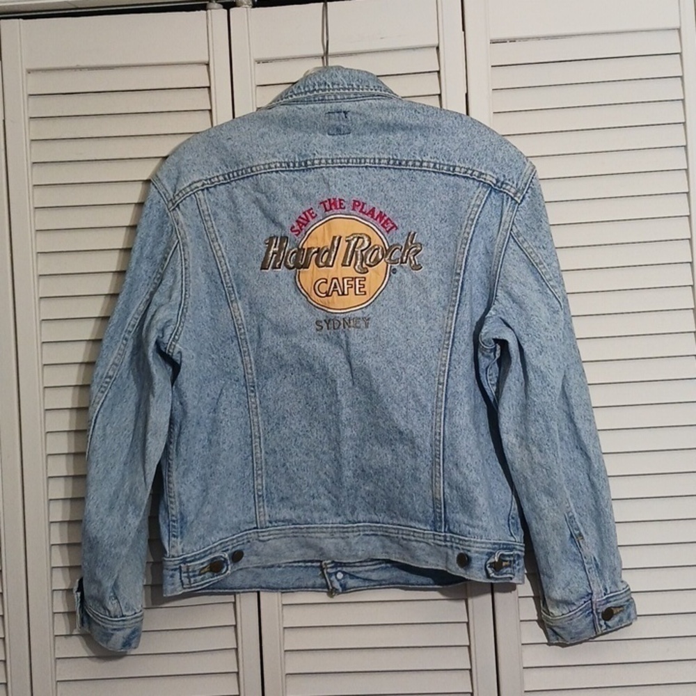 Vintage Lee Hard Rock Cafe Blue Jean Jacket, Size M - Picture 10 of 13